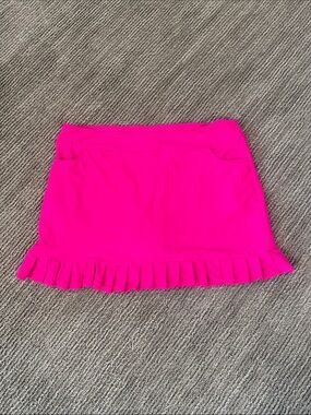 Women's Bright Pink Ruffled Hem Skirt -XL